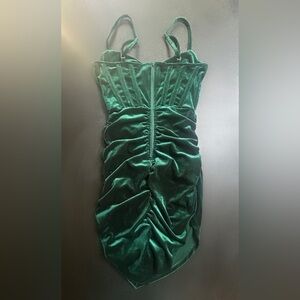 Windsor velvet green corset mini dress